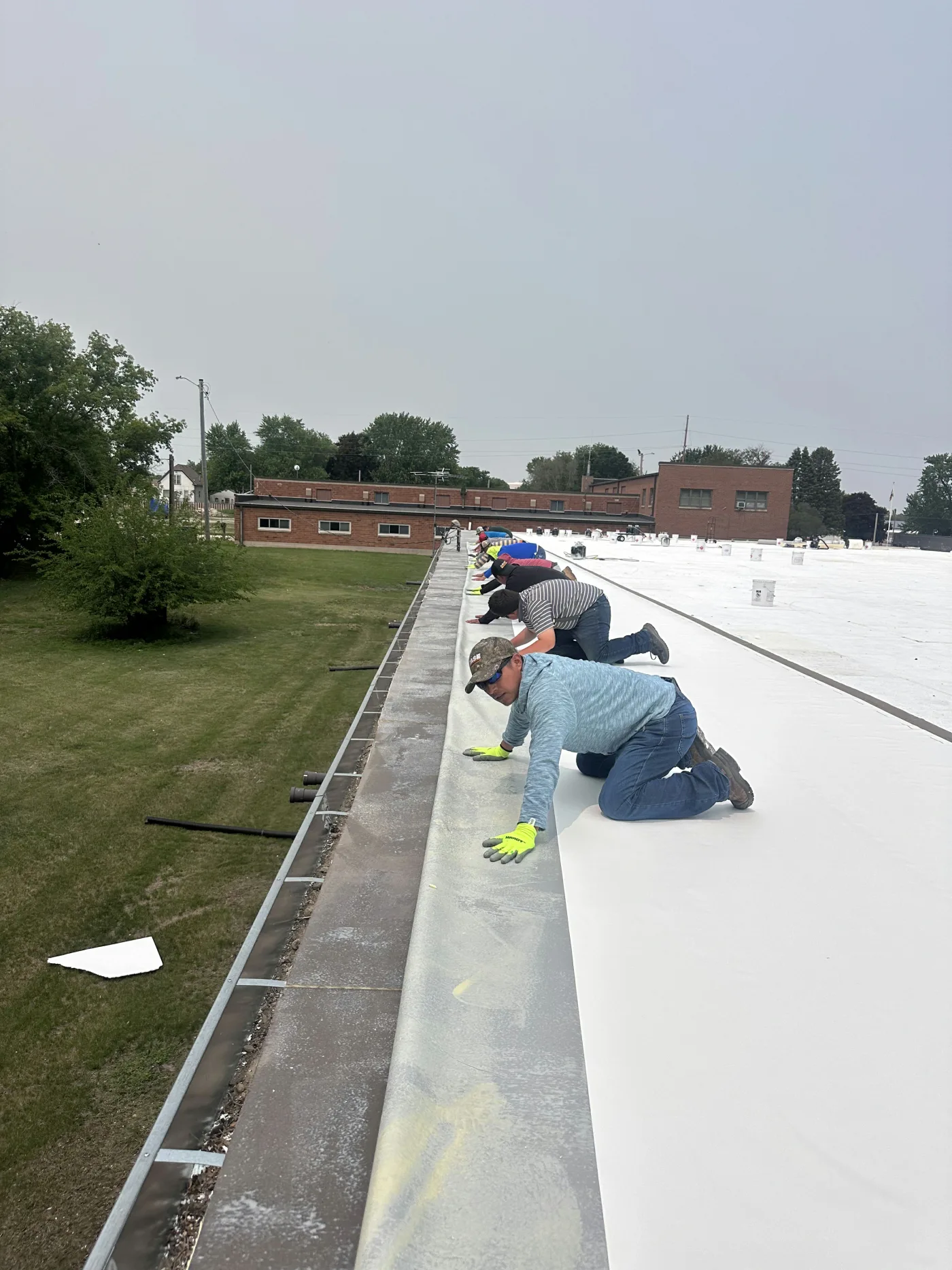 Installing fully adhered PVC roofing