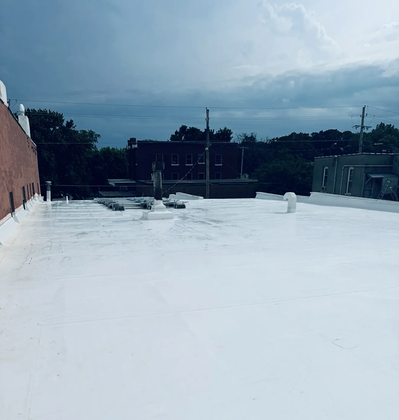 PVC membrane roofing close-up