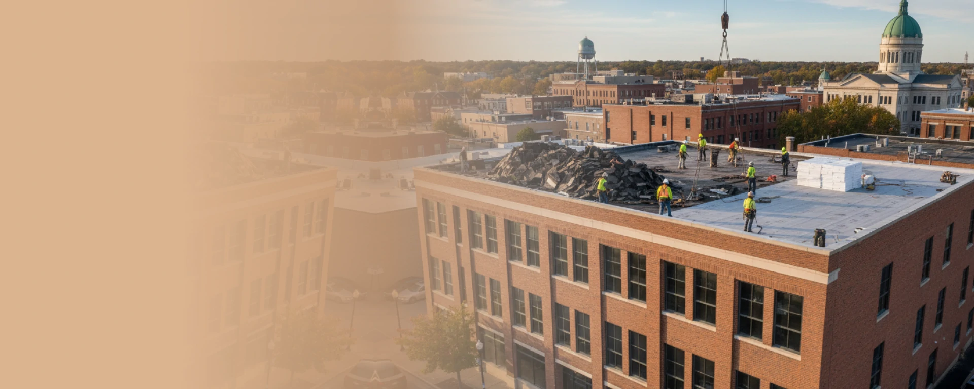 Flat roof repair and replacement in Mason City Iowa